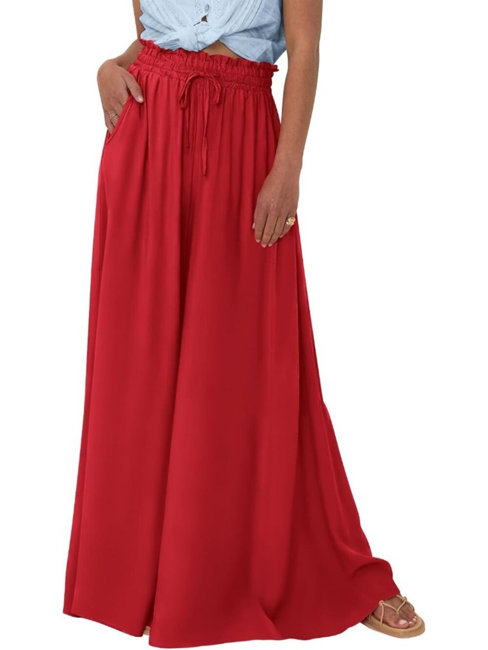 Chic Wide Leg Flowy Palazzo Pants for Women - Stylish, Comfortable & Versatile